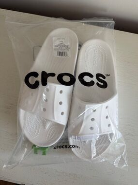 NWOB Crocs White Baya II Slide Unisex Mens 10 Womens 12